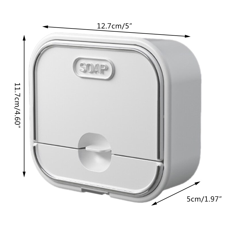 Flip Lid Drain Soap Box w/Drawer Drain Tray,for Kitchen Bathroom Easy to Install