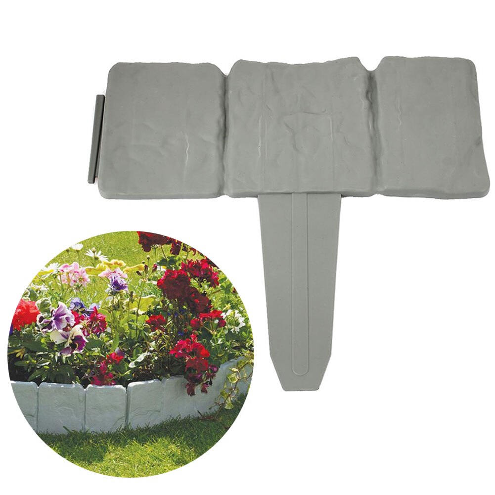 Cercado de jardín césped gris jardín Borde de jardín cerca de plástico 22,5*25,5*2 CM jardinería piedra patio jardines empedrados