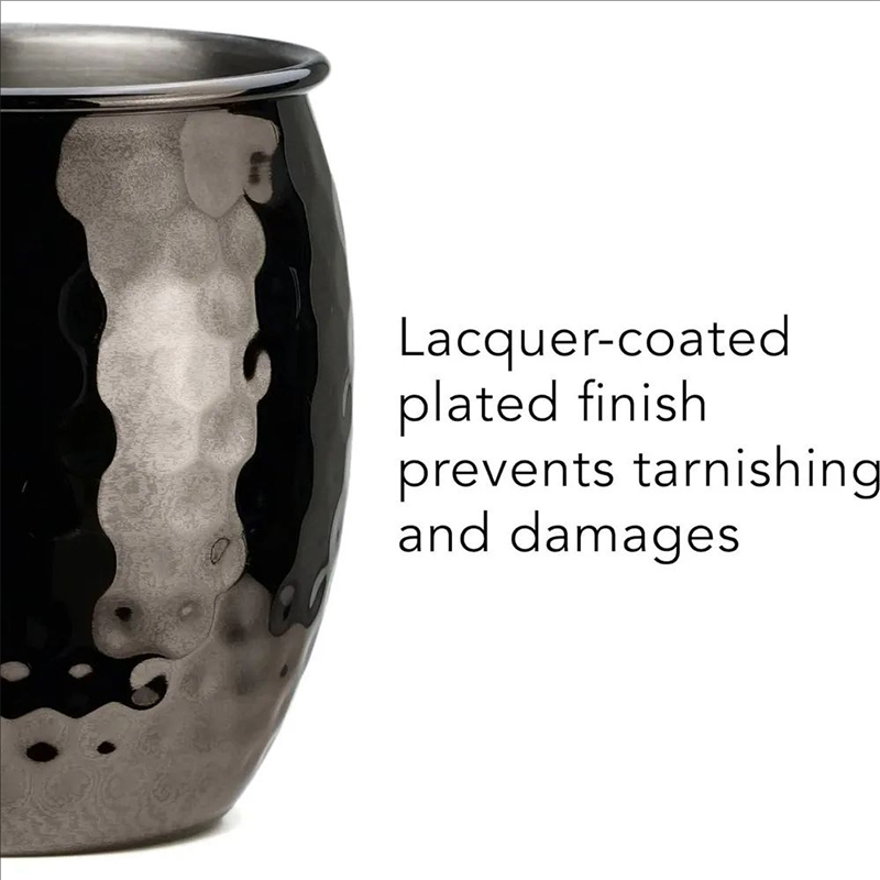 4Pcs Stainless Steel Hammered Point Cocktail Mug Non-Slip with Gold Handle Drum Mug for Home and Bar Drinking Mule Mugs