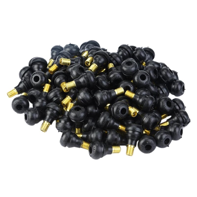 100Pcs Snap-On Tire Ventiel Met Ventiel Voor Algemene Vervanging Rubber Legering Voor Auto 'S En Motorfietsen: TR412