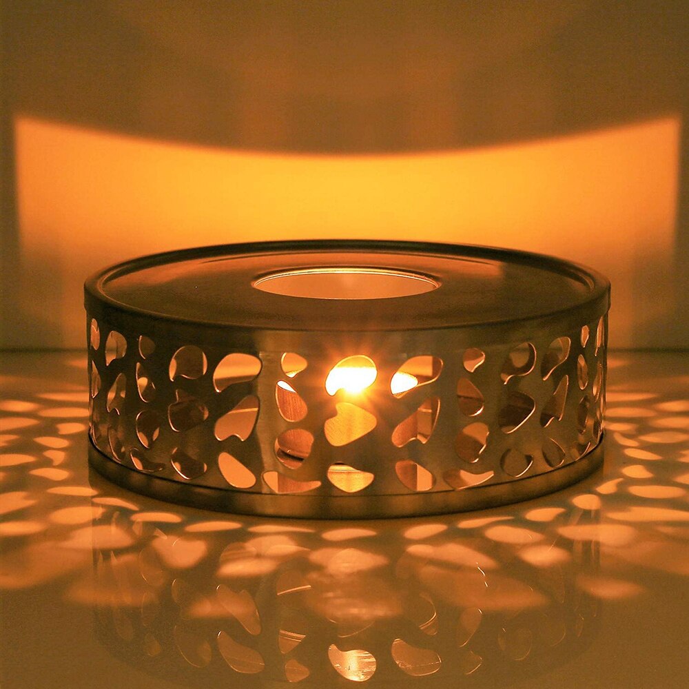 Calentador de velas de acero inoxidable, soporte portátil para té, soporte para luz de té, trivetes, calentador de café, Base de calefacción, soporte para tetera