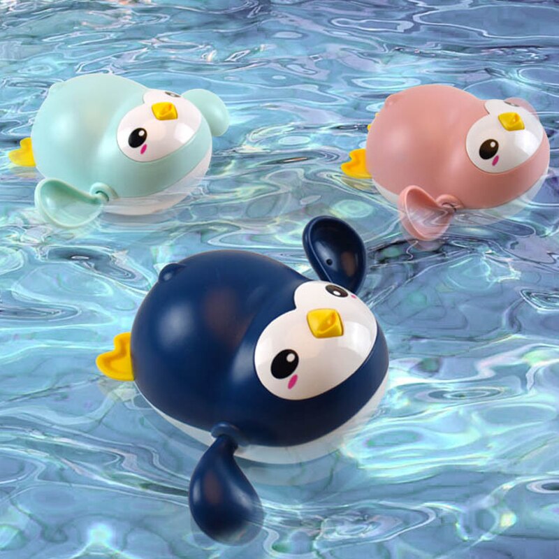 neueste 1pc Baby Bad Spielzeug Nette Cartoon Krabben Pinguin Whale Baby Wasser Spielzeug Infant Schwimmen Kette Uhrwerk Spielzeug für Kid