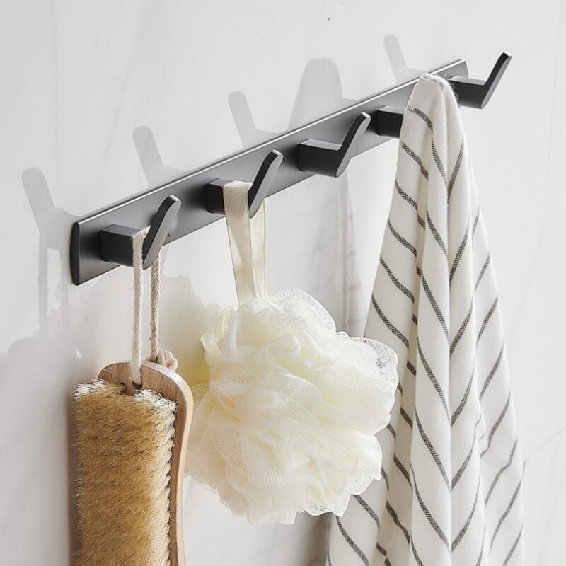 Badkamer kapstok hanger handdoekhaak wandhanger deur achter kapstok 5 haken -wit