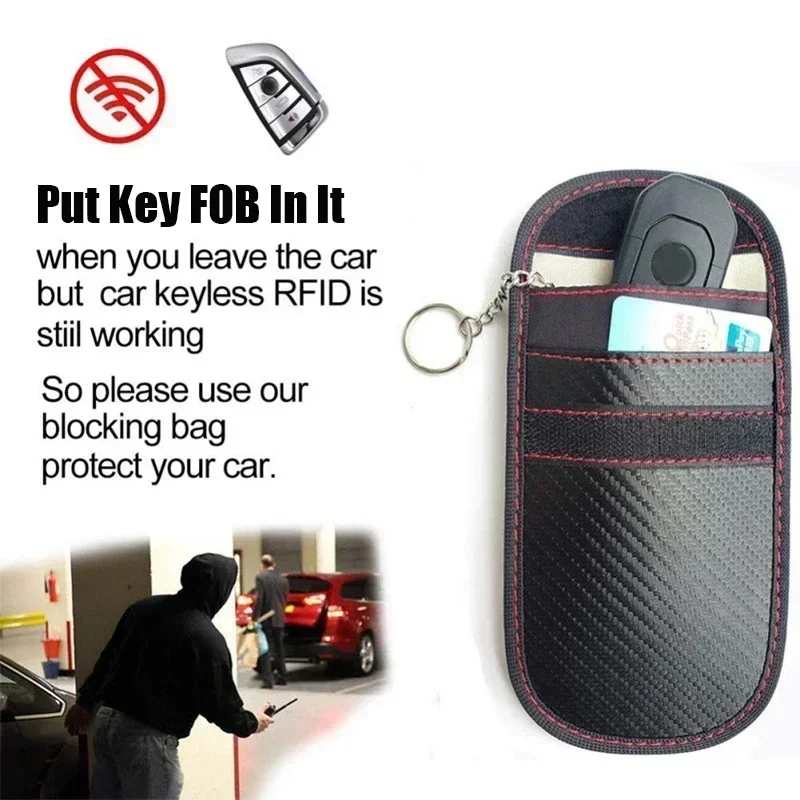 Karte Auto Schlüssel Fall FOB Signal Blocker Tasche RFID Abschirmung Schlüssel Kreditkarte Taschen Organizer für Privatsphäre Schutz