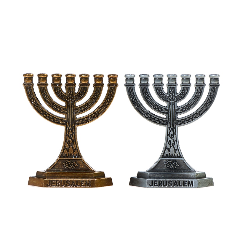 Joodse Menorah Kaars-Houders Religies Kandelaar Chanoeka Kandelaars 7 Tak Kaarshouder