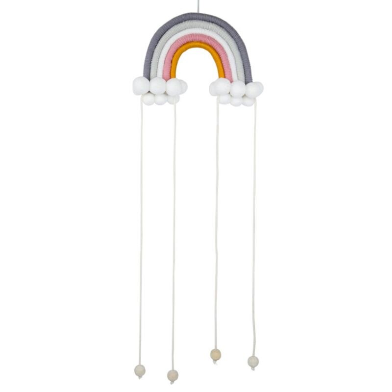 Nordique arc-en-ciel à la main tissage ornement enfants chambre tenture murale décoration de la maison T3LA: 5