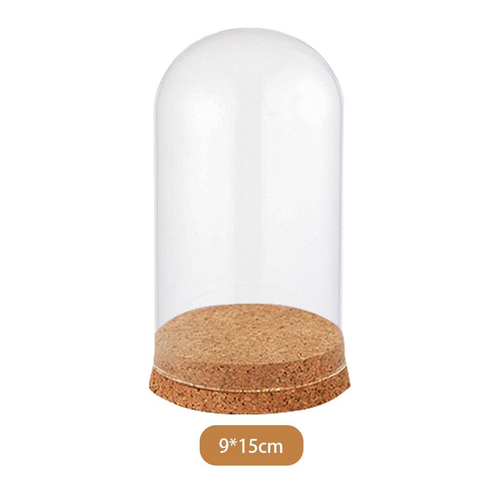 Cloche de cúpula de cristal con Base de madera, tarro, soporte de exhibición de flores secas, adornos, cubierta de polvo, caja de exhibición, Rosa inmortal: Default Title