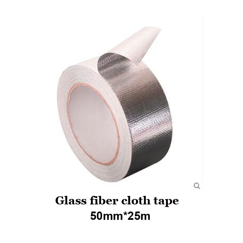 Aluminum Foil Tape High Temperature Resistant Flame retardant waterproof tape thickening self adhesive duct reinforcement: glass fiber cloth25m