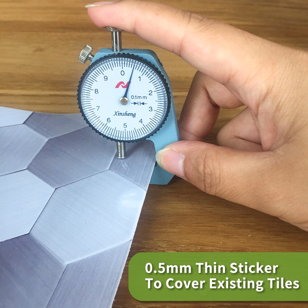 Funlife® Brush Sliver Hexagons Wall Sticker Decorative Self-Adhesive DIY Tile Sticker for Bathroom Kitchen Backsplash Wall Floor