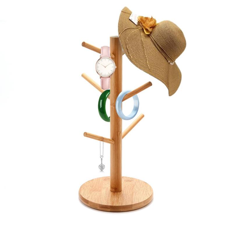 Solid Wood Kitchen Storage Rack Mug Rack Tree Removable Bamboo Mug Stand Storage Coffee Tea Cup Organizer Hanger Holder