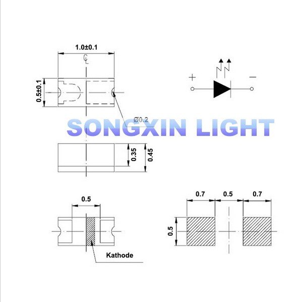 200 pcs SMD SMT 0402 1005 led Ultra Bright Warm white LED lamp light