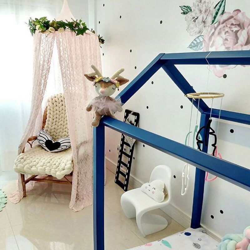 Spitze Baby Bett Vorhang freundlicher Moskito Netz Hause Bett Baldachin Vorhänge Runde Kuppel Krippe Dekor Netz Elegante Baby Mädchen Zimmer dekoration