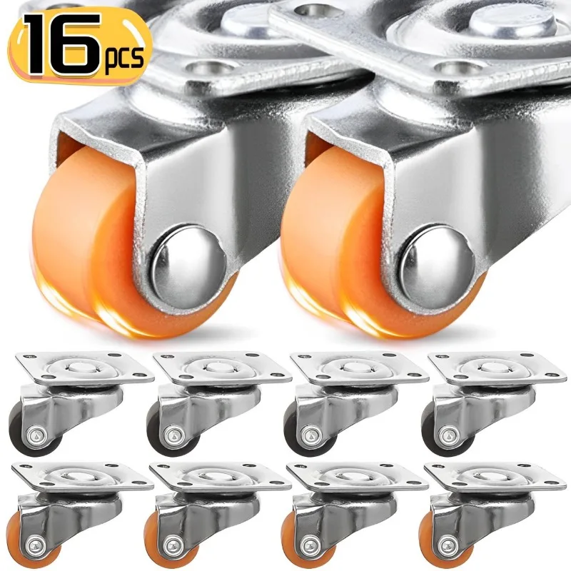 16/1 STKS Mini Universele Wiel Meubelzwenkwiel met Zacht Rubber 360 ° Opbergdozen voor rotatiepoelie Zwaar uitgevoerde zwenkwielen