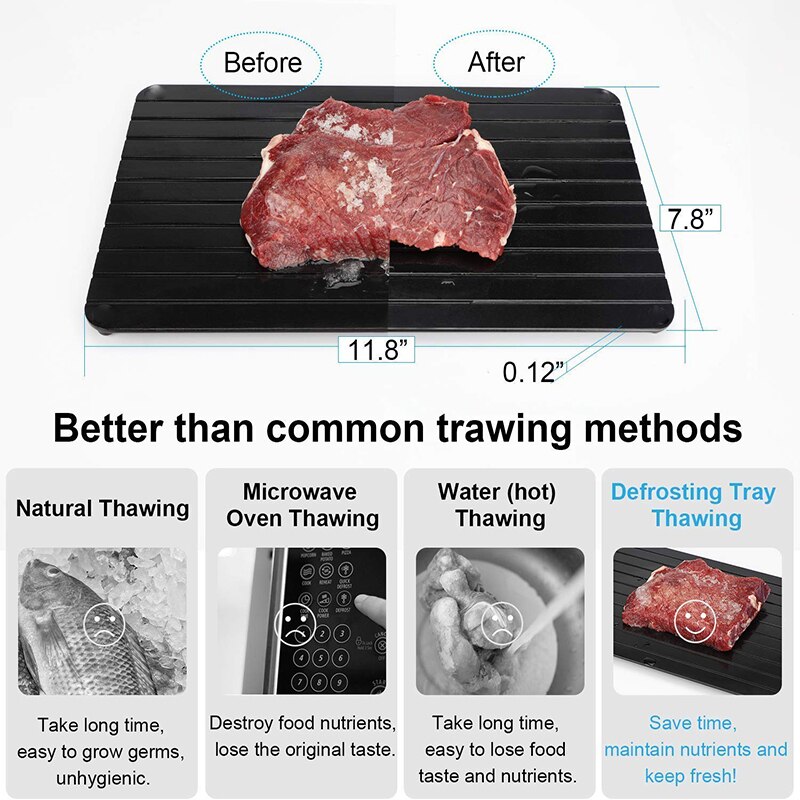 Snelle Ontdooien Lade Dooi Bevroren Voedsel Vlees Fruit Quick Ontdooien Plaat Board Ontdooien Keuken Gadget Tool Snelle Dooi