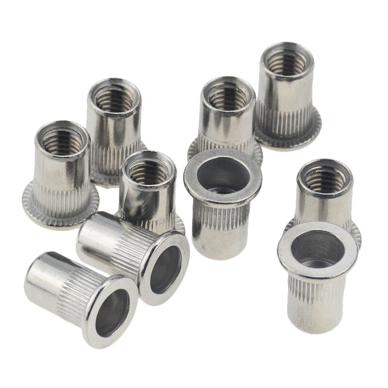 50pcs 20pcs 10pcs M3 M4 M5 M6 M8 M10 Aluminum Alloy Rivnut Flat Head Threaded Rivet Insert Nutsert Cap Rivet Nut