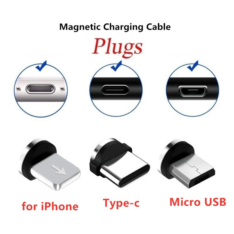 Magnetische Plug Micro Usb Type C Magneet Connector Magnetische Oplaadkabel Adapter Mobiele Telefoon Stof Stekkers