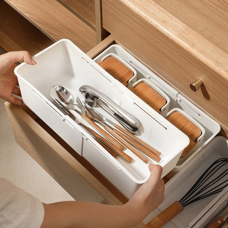 Drawer Organizer Box Home Retractable Sorting Kitchen Compartments Underwear Desktop Cutlery Storage Box Classification Sock Box
