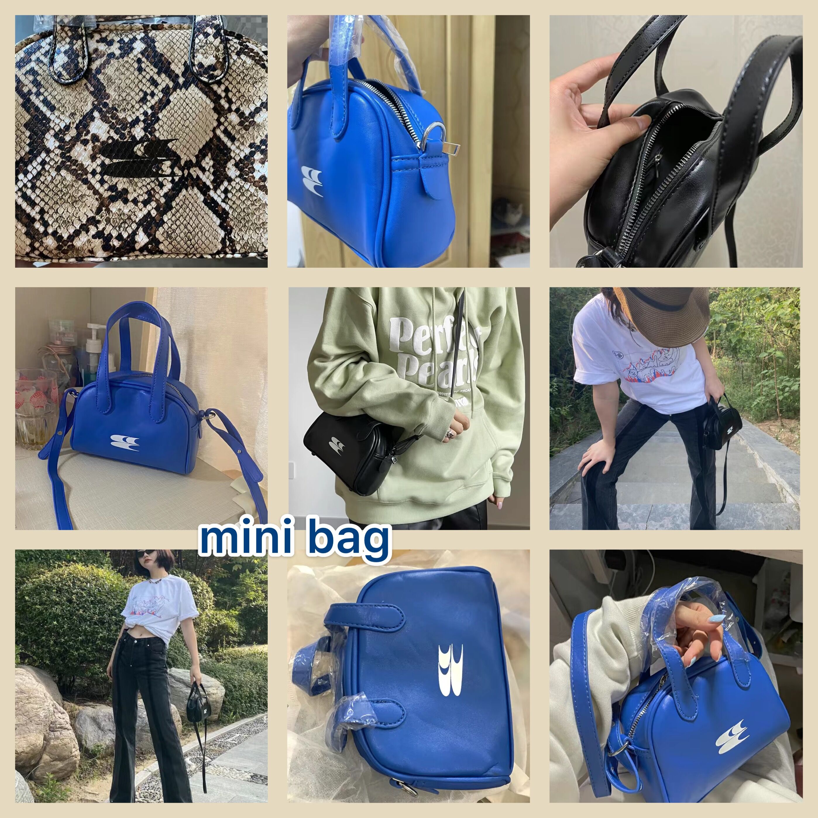 Fashion Design Women Boston borse a tracolla Klein Blue Ladies borsa a tracolla piccola borse da donna Mini Tote retrò semplici