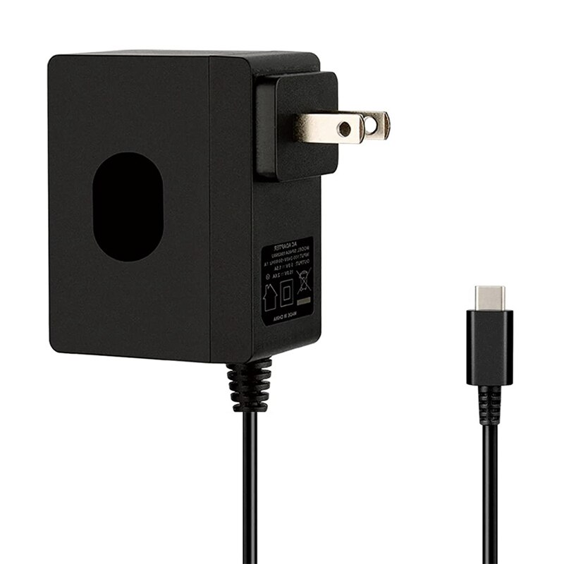 Netzteil für nintendo switch 15v, 2.6a usb-c-ladebuchsen für nintendo switch dock/controller, us-stecker