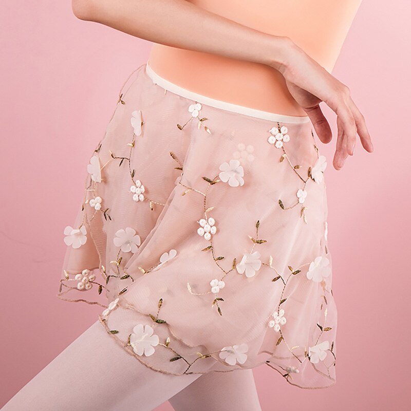 Fairy balett dans kjolar för kvinnor balett dans slitage broderi ballerina kläder scen kostym lärare balett kjol  jl1631: Aprikos rosa