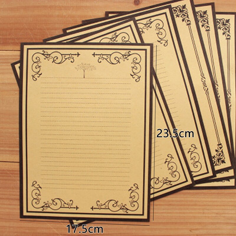 8 sheets Vintage Writing Paper Flower Leaf Kraft Letter Paper Europe Style Writing Paper Stationery Letter Paper Greeting Card