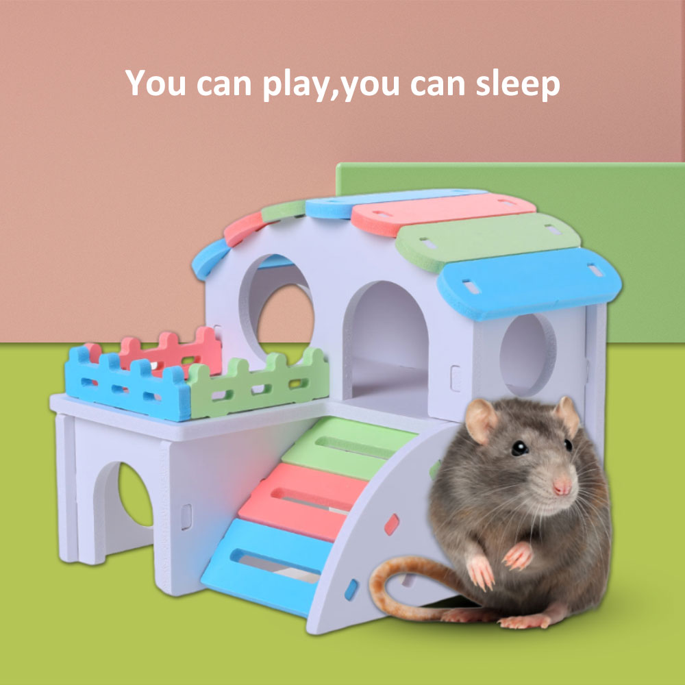 Hamster regnbuebro vippe gynge legetøj træningslegetøj chinchilla marsvin aktivitet klatre sport hamster bur klatre sportslegetøj gør det selv