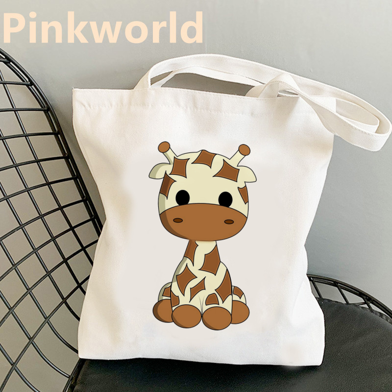 Tas Kawaii Koe Cartoon Grappige Leuke Print Canvas Cool Shopper Bag Shopper Zwart Wit Vrouwen Shopper Schoudertassen Tote tas: 5
