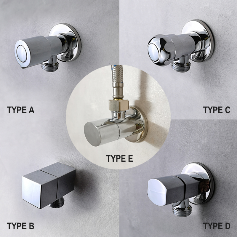 Triangle Valve Bathroom Toilet Kitchen Accessory G1/2 Brass Suqare Angle Valves