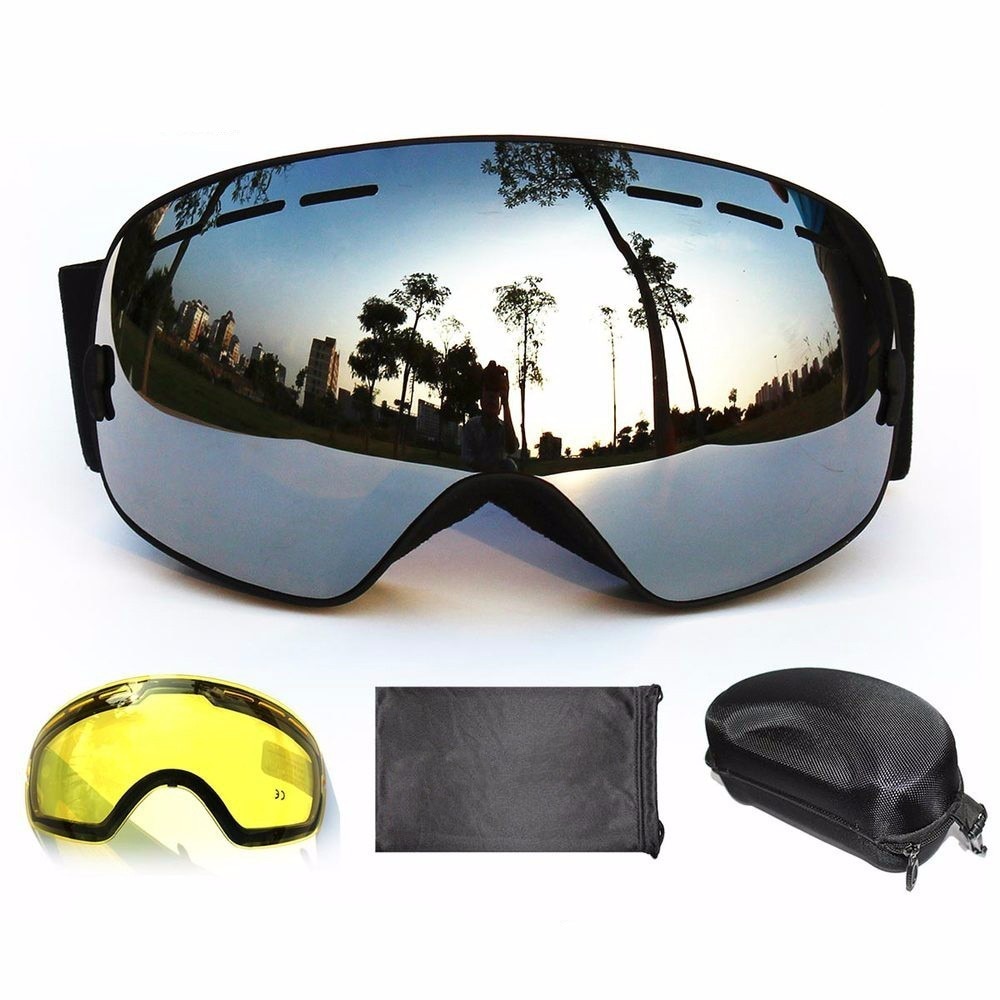 BENICE snowboard goggles 2 dubbele lens UV400 anti-fog sferische ski bril skiën mannen vrouwen ski bril + lens + Box Set