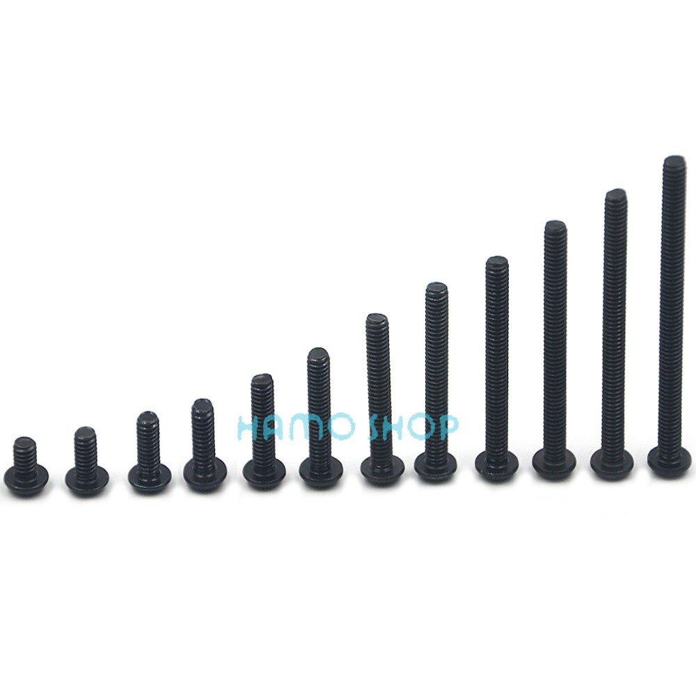 50pcs M4 Metric Thread BHCS Black Head Hex Socket Cap Screw Alloy Steel Button Allen Bolt