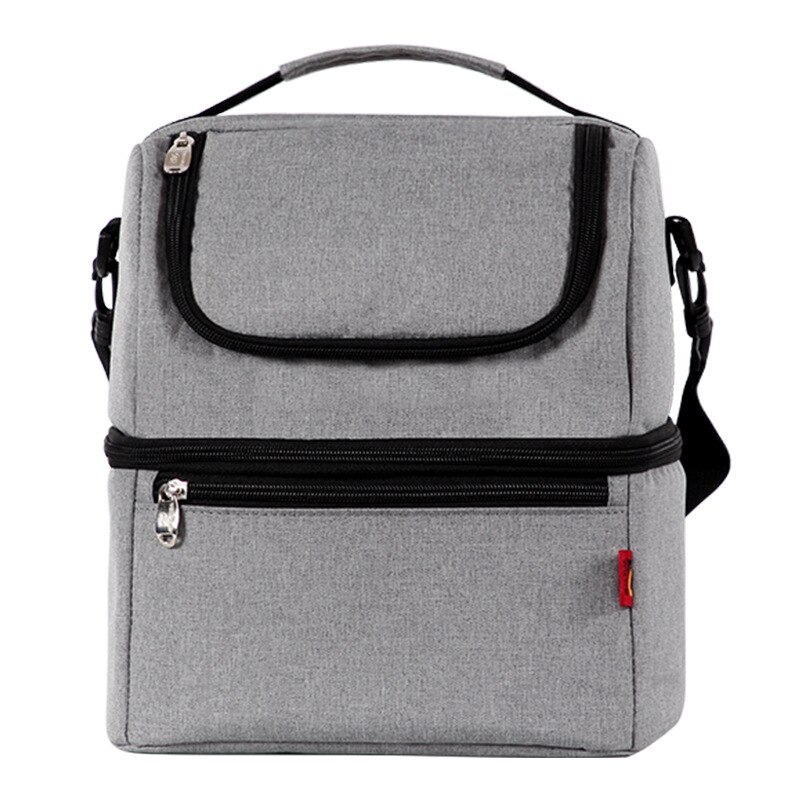Picnic Cooler Beach Bag Outdor Backpack Cooler Refrigerator Thermal Insulation Bags Nylon Backpacks: Gray