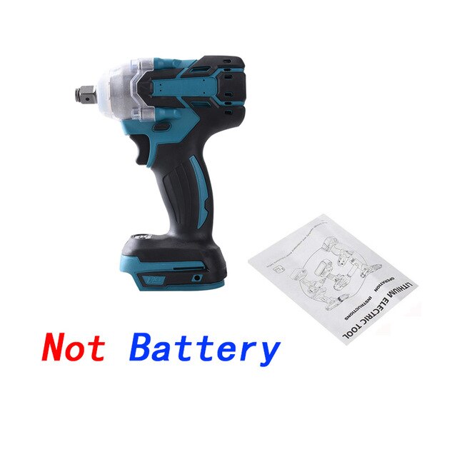 18V Cordless Impact Wrench Brushless Electric Wrench 350Nm Torque Wrench Rechargeable For Makita Battery Electric Impact Wrench: No Battery