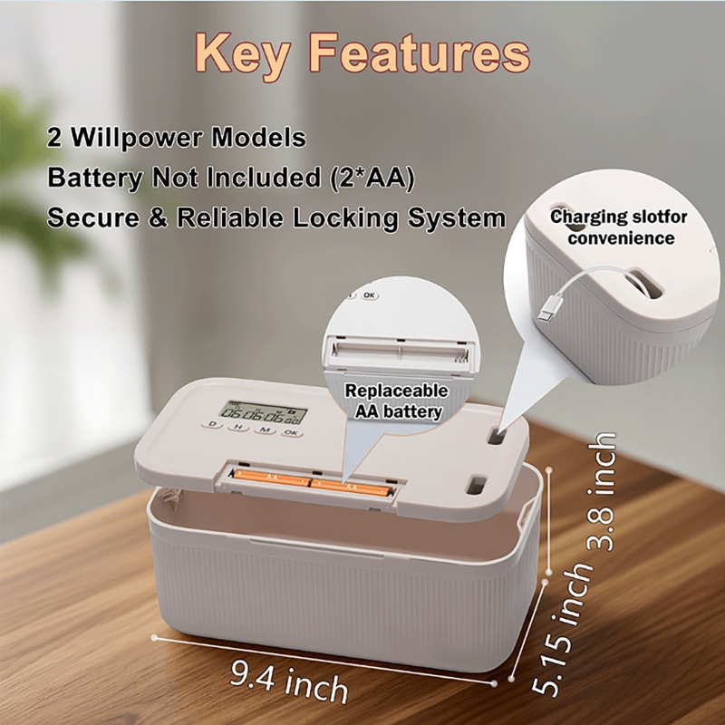 Timer Lock Boxes Electronic Lockable Container Self-Discipline Phone Lock Boxes Medicine Box Personal Items Files Safe Storage