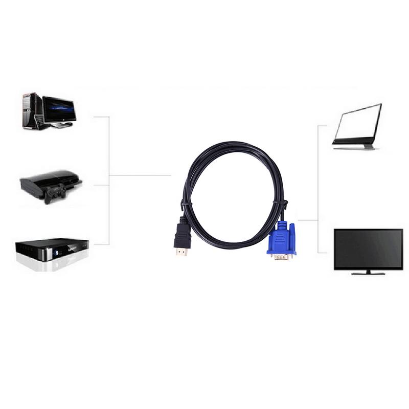 Universele 10.2 Gb/s Hdmi Naar Vga Hd Converter Kabel Pvc Hdmi Male Naar VGA15 Pin 1.8 M Lengte Videokabel adapter