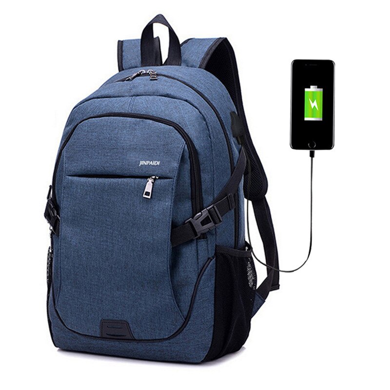 Mochila antirrobo de gran capacidad con carga USB, bolso para ordenador portátil de negocios, bolso escolar para hombres y mujeres, mochila de viaje para estudiantes: blue 3