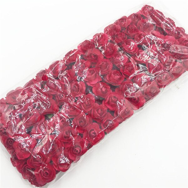 144 pieces 2 cm Mini foam Rose Artificial flower bouquet wedding decoration DIY