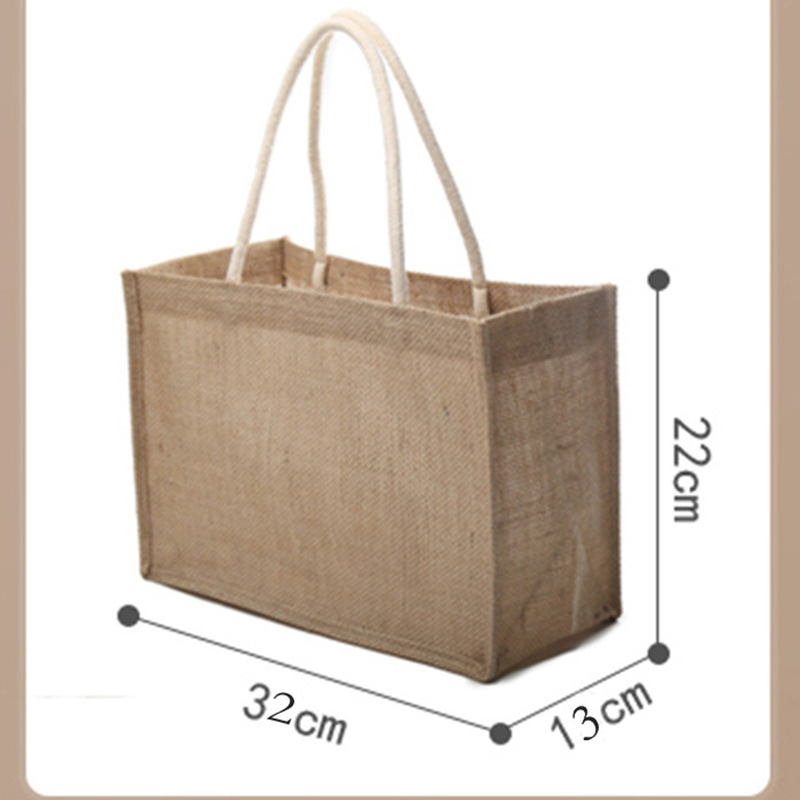 Bolsa de compras de lona, bolsos portátiles ecológicos de hombro, bolsa de almacenamiento de algodón, bolsa de comestibles de arpillera, rápido, bolso de arpillera: plum