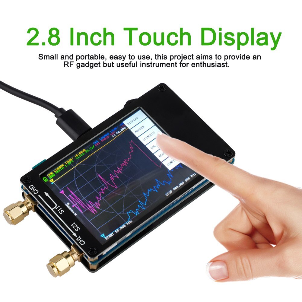 Original NanoVNA Vector Antenna Network Analyzer NanoVNA Tester MF HF VHF UHF Genius 50KHz~1.5GHz 2.8" 4.3" Screen