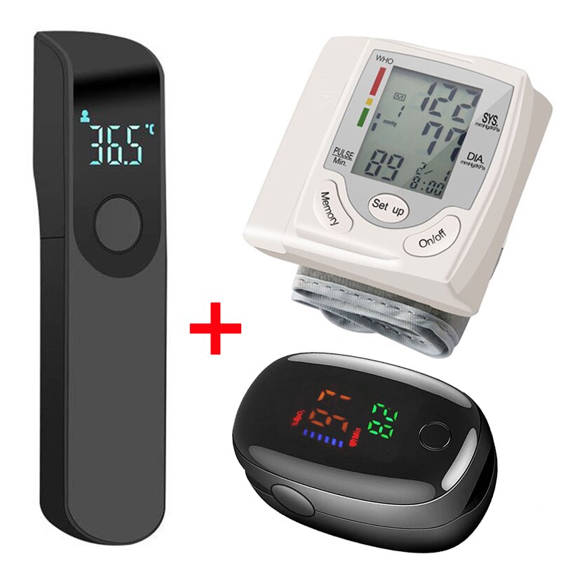 Bloeddrukmeter Pols Monitor Automatische Digitale Lcd-scherm Heart Beat Rate Pulse Meter Meet Wit Handige Draagtas: P