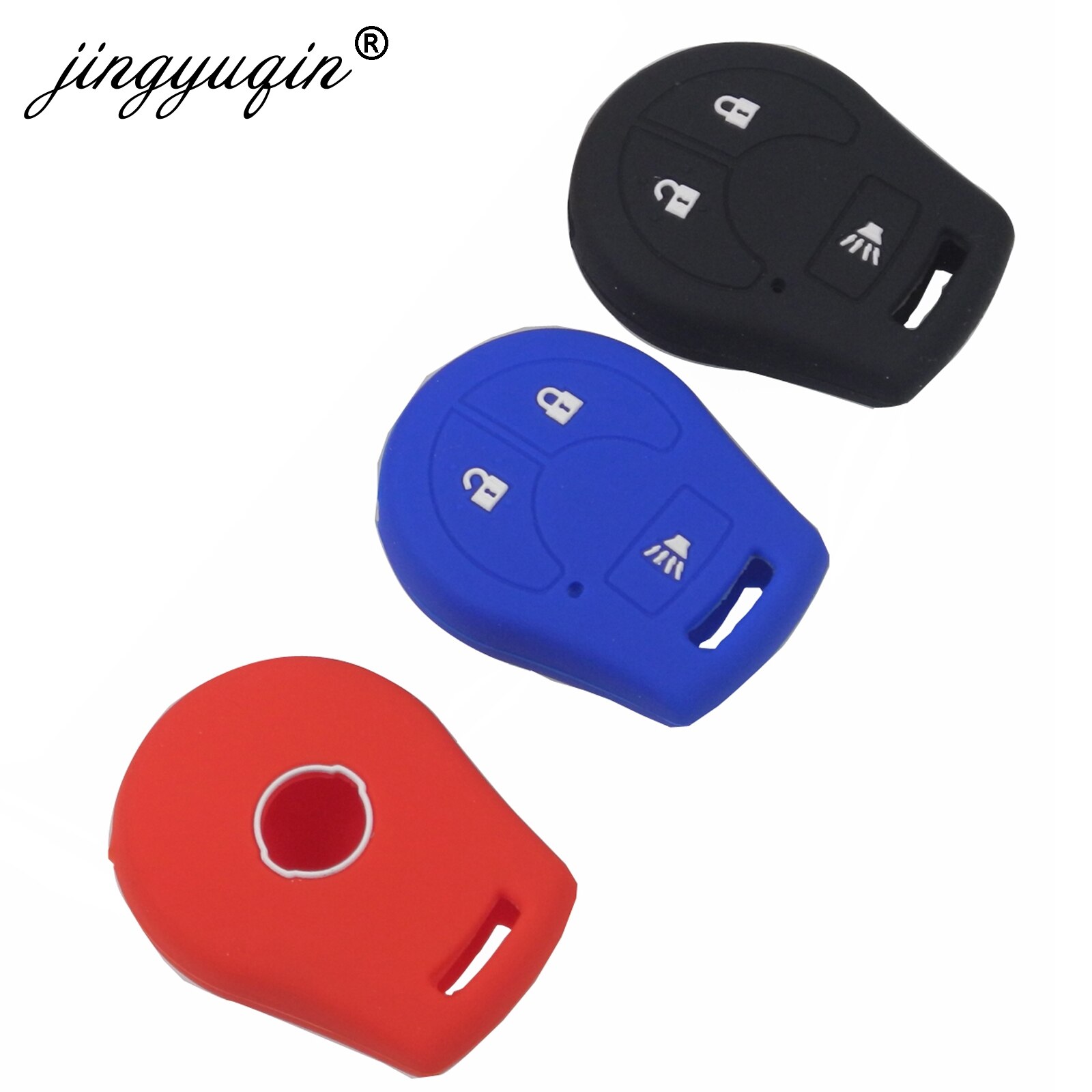 jingyuqin Silicone Soft Rubber Car Key Fob Case For Nissan Juke Micra Qashqai March Tiida 2/3/4 Button Car Key Cover Holder