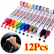 12PC Acrylic Paint Marker Pens Permanent Art Rock Metal Glass Pebble Waterproof Artist Manga Markers Art Supplies School