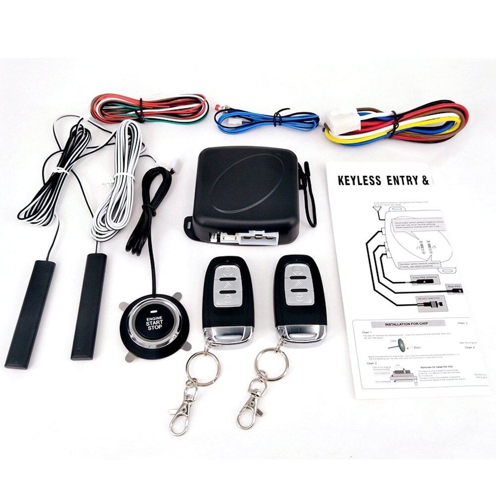 Sistema de alarma de arranque de coche SUV de 9 uds, botón de entrada sin llave, botón de arranque remoto, sistema antirrobo automático