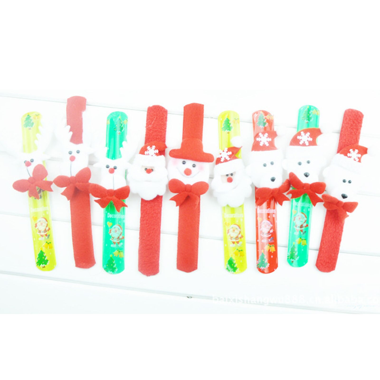 Santa Xmas Slap Cirkel Armband Leuke Band Mode Voor Kind Kids Kerst Ornament Willekeurige Kleur: Default Title