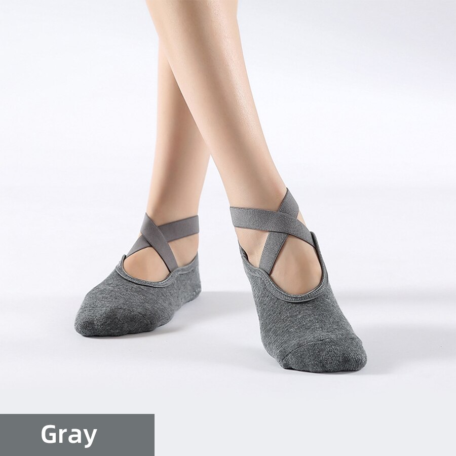 Fitness Nicht-Unterhose Griffe &Ampere; Riemen Yoga Socken Bandage Baumwolle Pilates Socken Reine Stange Ballett tanzen Atmungsaktive trainieren Fitnessstudio für Frauen: Yoga wa sh / dünn