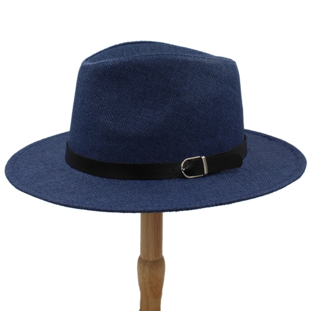 Women Men Straw Summer Sun Hat With Wide Brim Panama Hat For Beach Sunbonnet Sunhat With Belt Size 56-58CM
