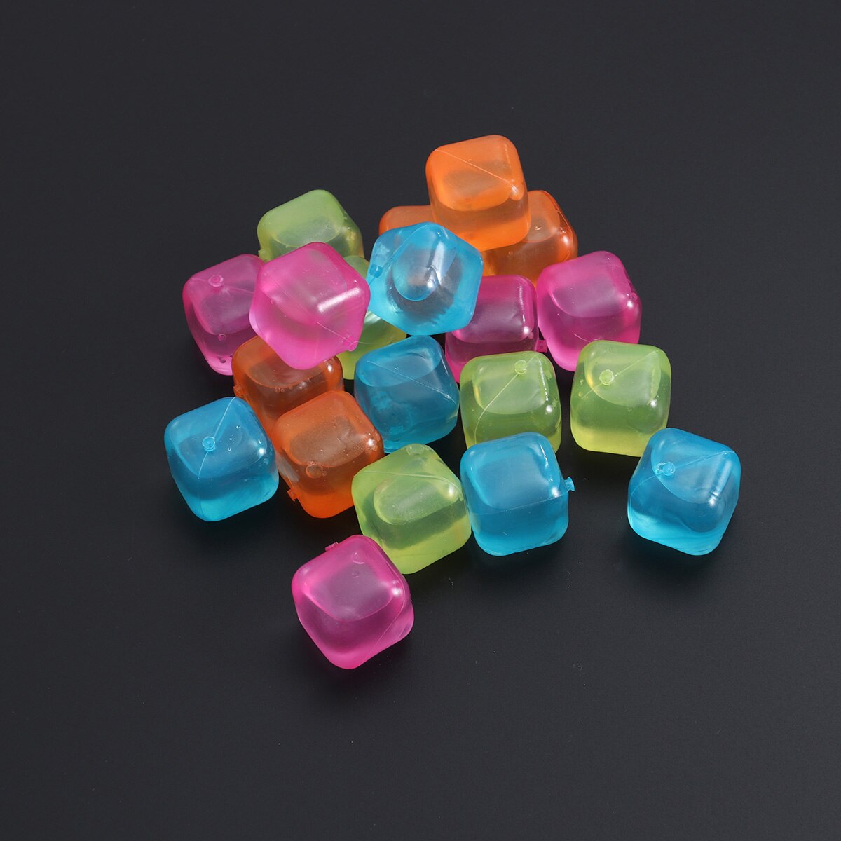 20 stks/pak Vierkante Herbruikbare 3D Ijsblokjes Multicolor Cooling Tool voor Party (Willekeurige Kleur)