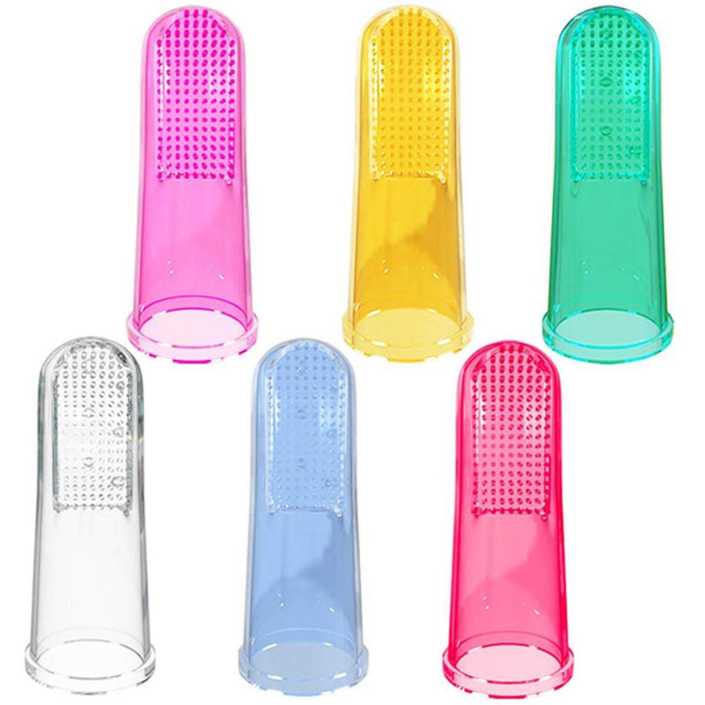 6 Pçs/set Infantil Suave Silicone Dedo Escova de Dentes: Default Title