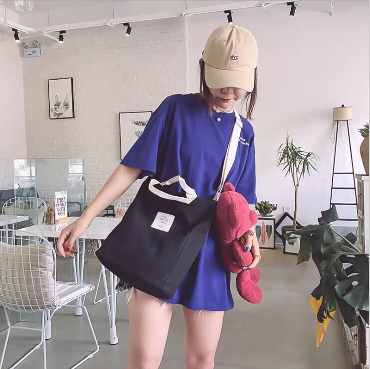 Canvas Womens Tote Bags Crossbody Messenger Bag Shoulder Work Travel Book Handbag Unisex Bucket