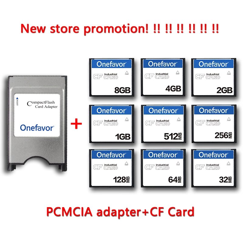 128 Mb 256 Mb 512 Mb 1G 2G 4 Gcompact Flash Card Industriële Cf Geheugenkaart Met Pcmcia adapter Voor Cnc Ipc Numerieke Controle Machine