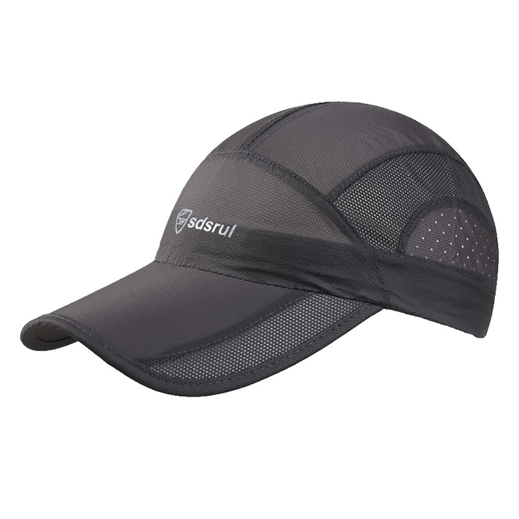 Womens Quick-drying Cap Breathable Sports Cap Male Summer Peaked Cap Men Outdoor Mesh Visors Hat #p3: Gray